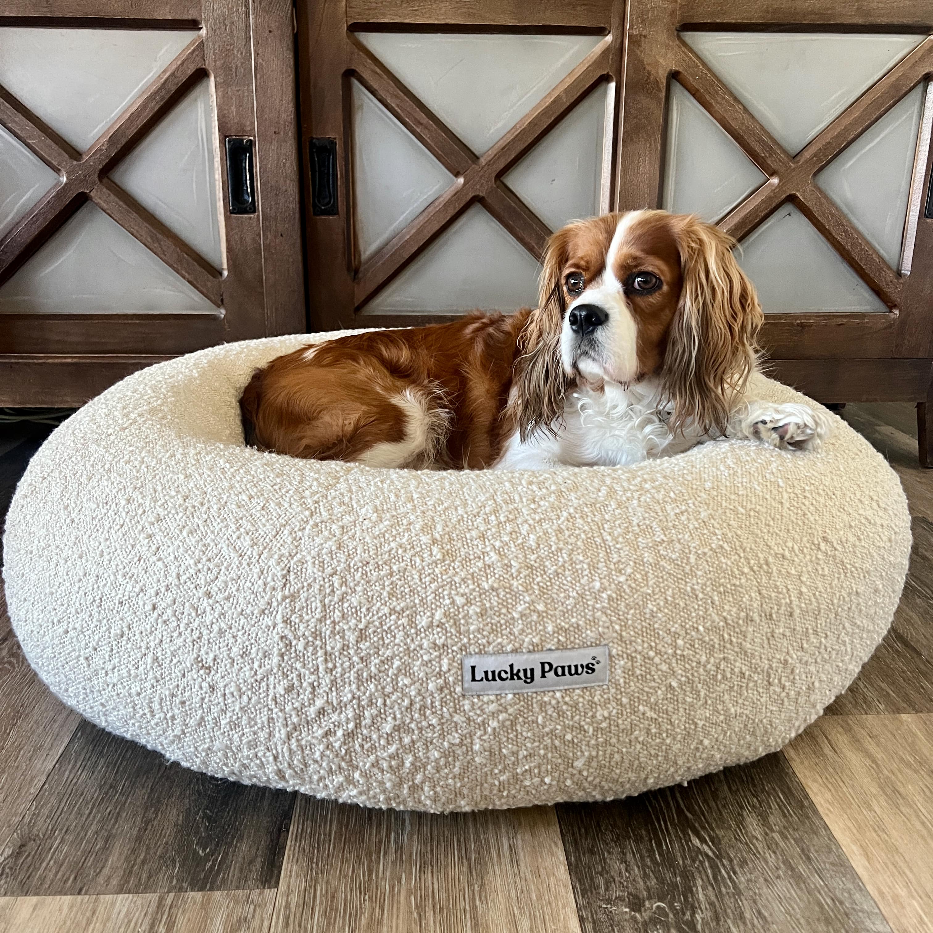 Luxury Bouclé Orthopedic Dog Bed Premium Bouclé Fabric Lucky Paws