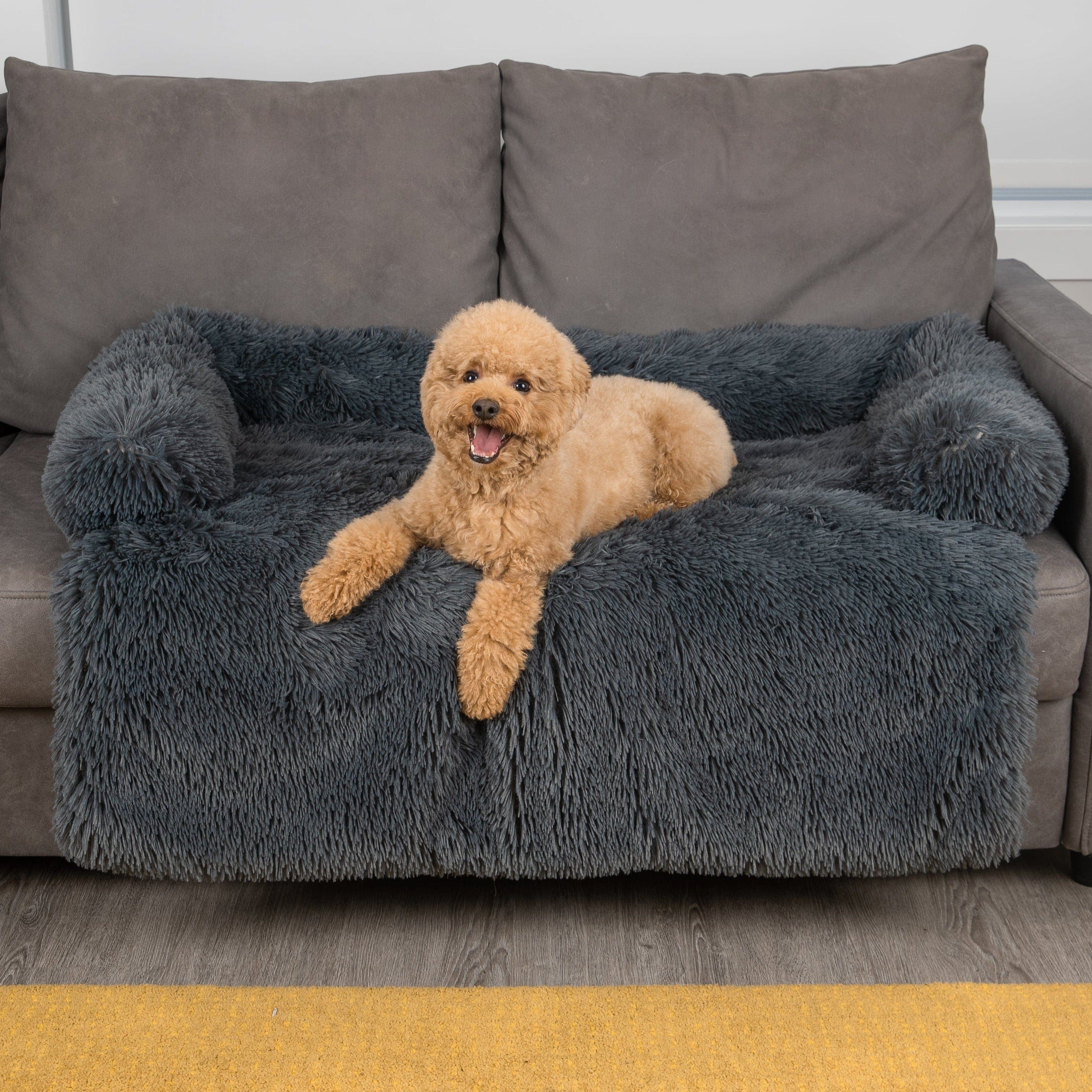 Calming Couch Furniture Protector for Dogs Bolster Pet Couch Cover Mat