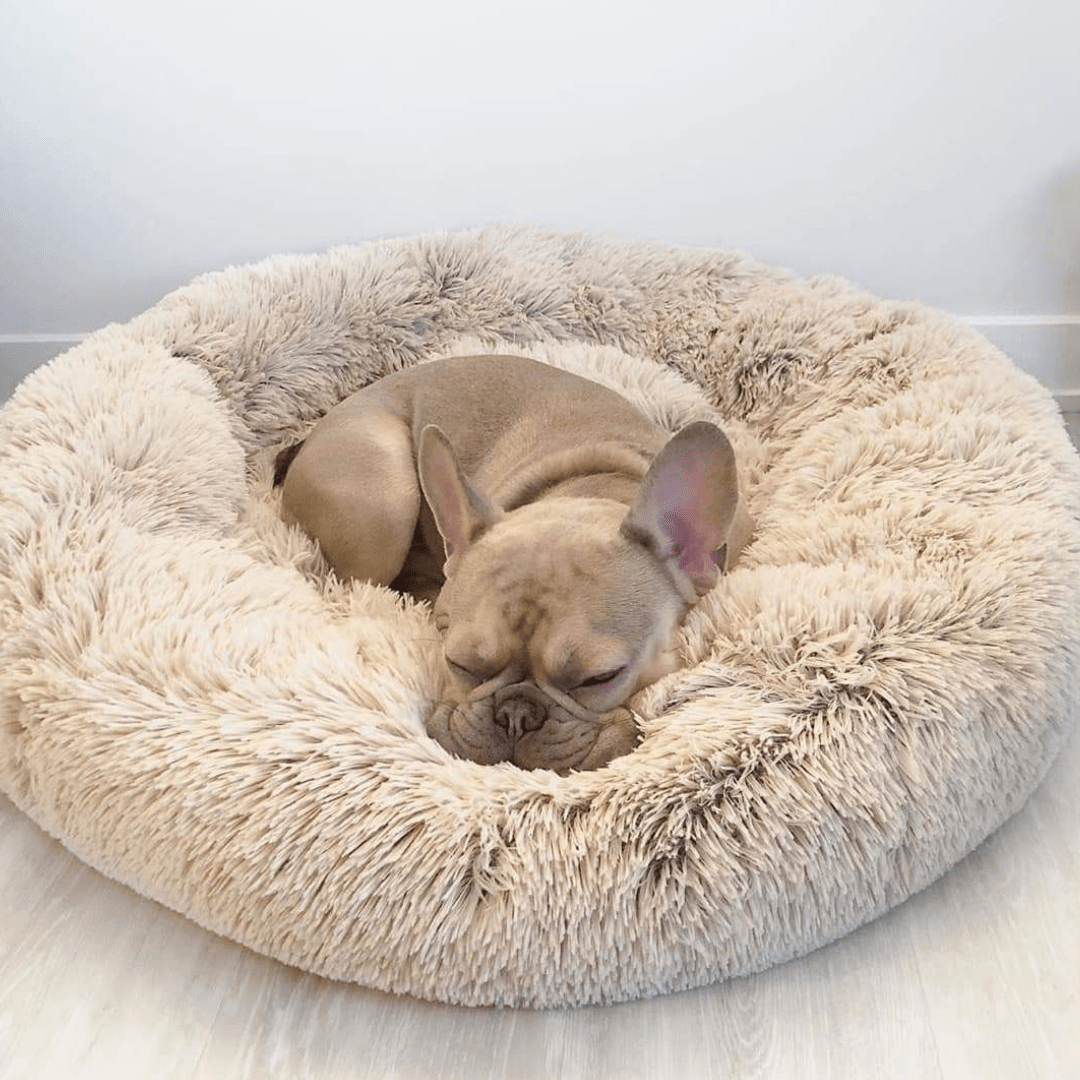 Anti-Anxiety Calming Bed for Dogs Comfy Fur Donut Cuddler Cozy Pet Bed